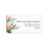 熱帯緑の花を受け取る住所 シール (正面)
