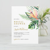 熱帯緑の花モダンブライダルシャワー 招待状 (スタンド正面)