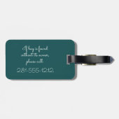 熱帯緑の草木の金ゴールドのグリッターのシュロの葉パターン ラゲッジタグ (裏面横)