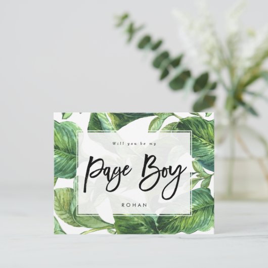 熱帯緑の草木私のページの男の子です 案内ポストカード (スタンド正面)