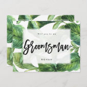熱帯緑の草木私の花婿の付添人です 案内ポストカード (正面/裏面)