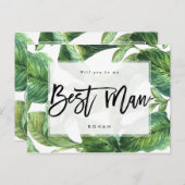 熱帯緑の草木私の花婿介添人です 案内ポストカード (正面/裏面)