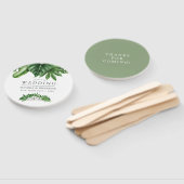 熱帯緑の葉の結婚式の引き出物 ハンドファン (組立なし)