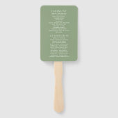 熱帯緑の葉の結婚式 プログラム ハンドファン (裏面)