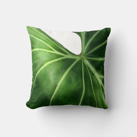 熱帯緑の葉の装飾用クッション クッション (正面)