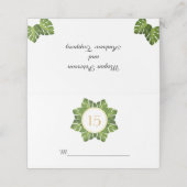 熱帯緑の葉結婚の付き添い場所 プレイスカード (外部開封)