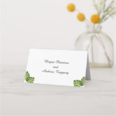 熱帯緑の葉結婚の付き添い場所 プレイスカード (裏面)