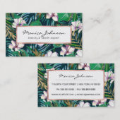 熱帯緑の薄紫の金ゴールドモンスターは花柄を残します 名刺 (正面/裏面)