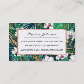 熱帯緑の薄紫の金ゴールドモンスターは花柄を残します 名刺 (裏面)