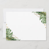 熱帯緑の金ゴールドアーチ写真卒業 サンキューカード (裏面)