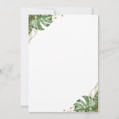 熱帯緑の金ゴールドアーチ写真卒業 案内状 (裏面)