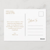 熱帯緑の金ゴールド写真卒業 ポストカード (裏面)