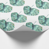 熱帯緑のmonsteraの葉のやし ラッピングペーパー (角)