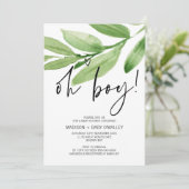 熱帯緑のOHボーイベイビーシャワーパーティー 招待状 (スタンド正面)