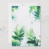 熱帯緑エレガント植物性緑色緑 招待状 (裏面)