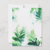 熱帯緑エレガント植物葉 セーブザデート (裏面)