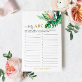 熱帯緑シャワーベビーABCゲームカード