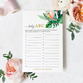 熱帯緑シャワーベビーABCゲームカード