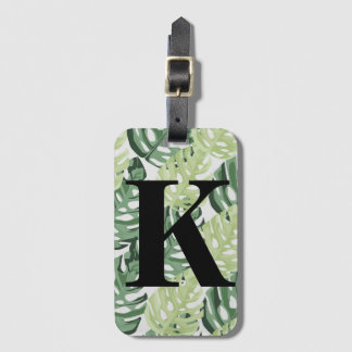熱帯緑ジャングルモンステラ葉パターン ラゲッジタグ