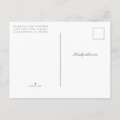 熱帯緑モダン金ゴールドのベビーシャワー(郵送) インビテーションポストカード (裏面)