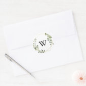 熱帯緑モノグラム結婚封筒用シール ラウンドシール (封筒)