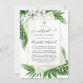 熱帯緑化幾何学オンライン結婚仮想 招待状 (正面)