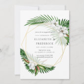 熱帯緑化幾何学婚約パーティ 招待状 (正面)