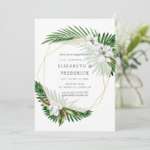 熱帯緑化幾何学婚約パーティ 招待状 (スタンド正面)