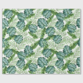 熱帯緑地の植葉物のパターン ラッピングペーパー (フラット)