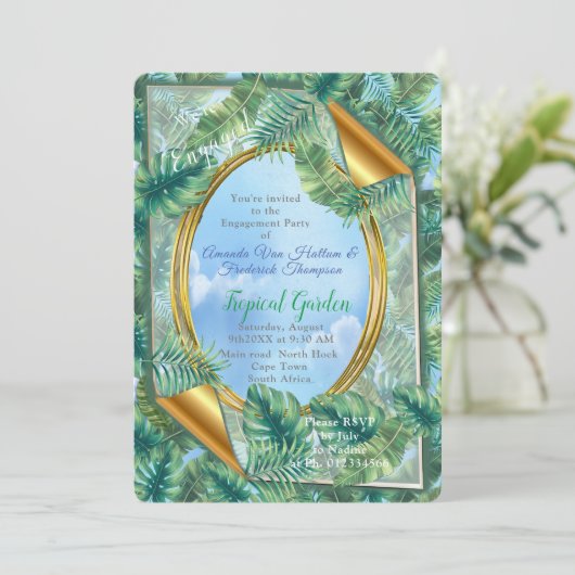 熱帯緑地葉 招待状 (スタンド正面)
