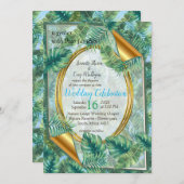 熱帯緑地葉 招待状 (正面/裏面)