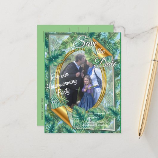 熱帯緑地葉 案内ポストカード (正面/裏面インサイチュ)