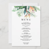 熱帯緑結婚のメニューカード 招待状 (正面)