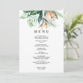 熱帯緑結婚のメニューカード 招待状 (スタンド正面)