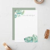 熱帯緑結婚園サンキューカード ノートカード (正面/裏面インサイチュ)