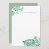 熱帯緑結婚園サンキューカード ノートカード (正面/裏面)