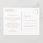 熱帯緑結婚金ゴールド延期 案内ポストカード (裏面)