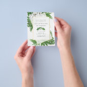 熱帯緑色幾何学ブリデスメイド昼食会 チラシ (手)