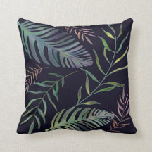 熱帯緑葉ヤシの葉ネイビーブルー