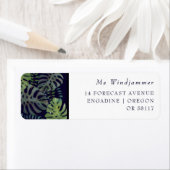 熱帯緑葉差出人住所 ラベル (インサイチュ)