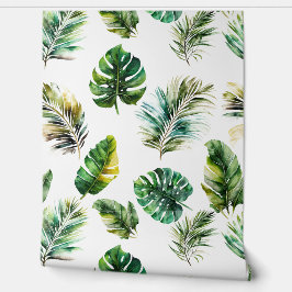 熱帯緑葉白 壁紙