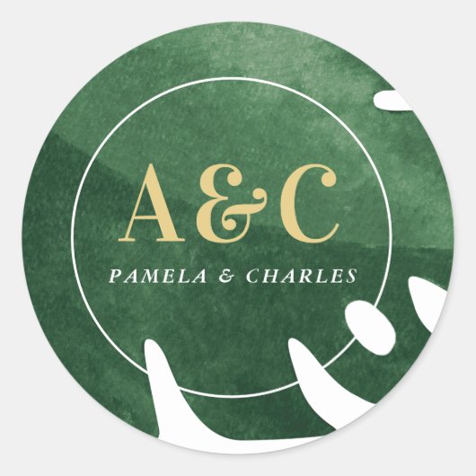 熱帯緑葉 ラウンドシール (正面)