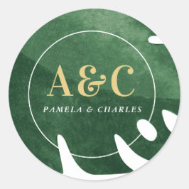 熱帯緑葉 ラウンドシール