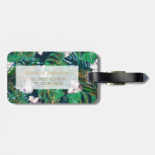 熱帯緑薄紫金ゴールドモンスターフローラ ラゲッジタグ (裏面横)