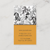 熱帯緑豊かな白黒のはっきりしたな花の園芸 名刺 (裏面)