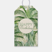 熱帯緑豊かな葉ヤシ離れのパターン ギフトタグ (正面)