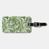 熱帯緑豊かな葉ヤシ離れのパターン ラゲッジタグ (正面横)