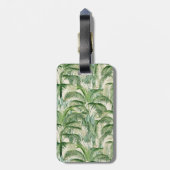 熱帯緑豊かな葉ヤシ離れのパターン ラゲッジタグ (裏面縦)