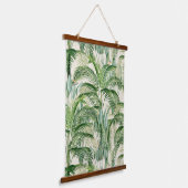 熱帯緑豊かな葉ヤシ離れのパターン 吊り下げ型タペストリー (傾斜あり)