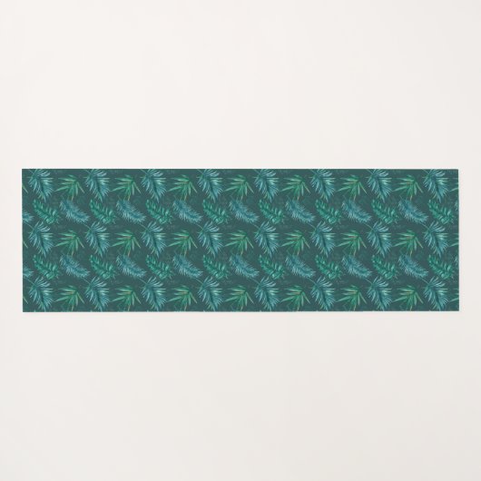 熱帯緑離れの羽毛 ヨガマット (裏面(横))